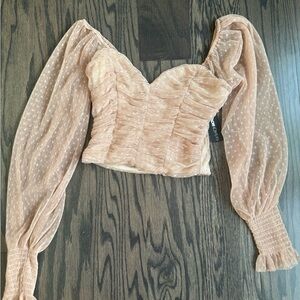 Fashion Nova NWT XS mesh blouse with zipper